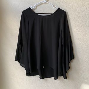 Mittoshop Deep-V Back Black Blouse